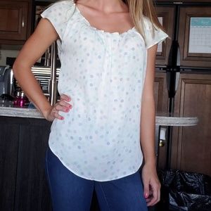 Pastel polka dot blouse